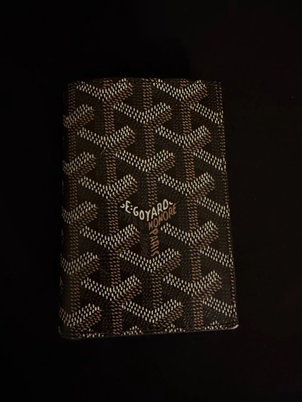 Goyard Black and Brown Card & Passport Sleeve
